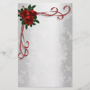 Red roses Stationery