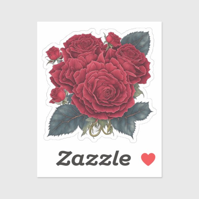 red roses sticker (Sheet)