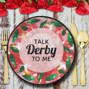 Red Roses Talk Derby to Me Paper Plates