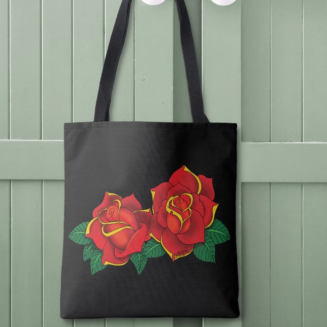 Red Roses Tattoo Tote Bag (Creator Uploaded)