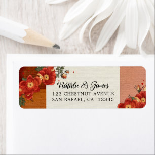 Red Roses Terra Cotta Return Address Label
