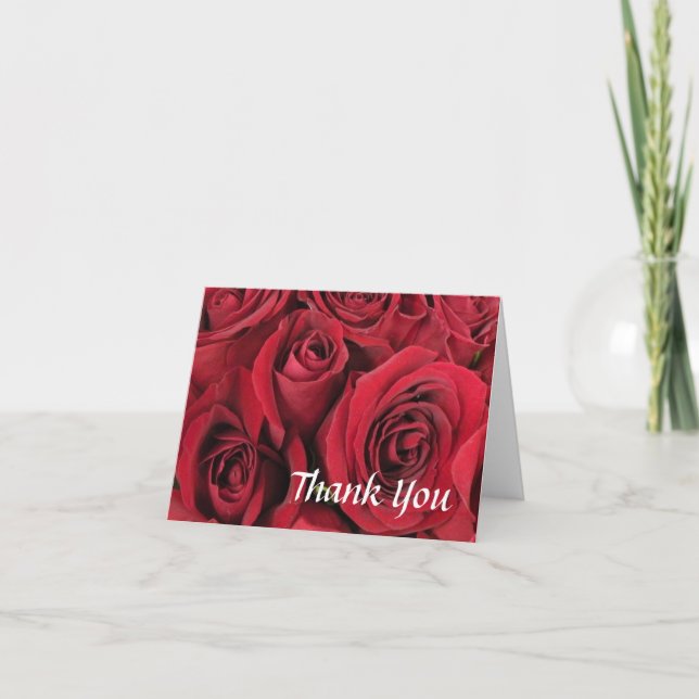 Red Roses Thank You Card (Front)