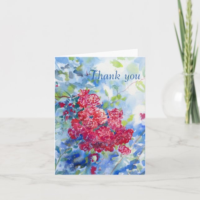 "Red Roses" Thank You Card (Front)