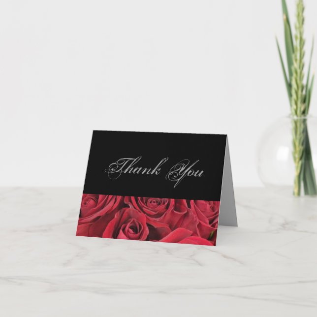 Red Roses Thank You Card (Front)