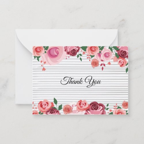 Red Roses Thank You Cards