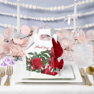 Red Roses Thank You Handle Favor Boxes