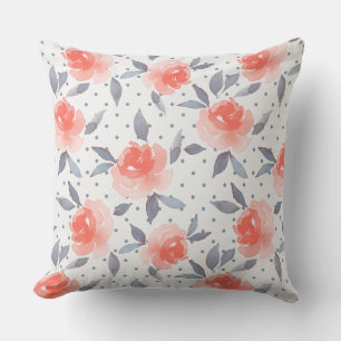 Red roses throw pillow