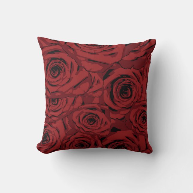 Red Roses Throw Pillow (Front)