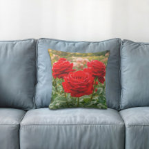 Red Roses Throw Pillow
