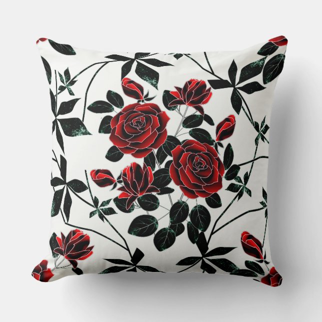 Red roses . throw pillow (Front)