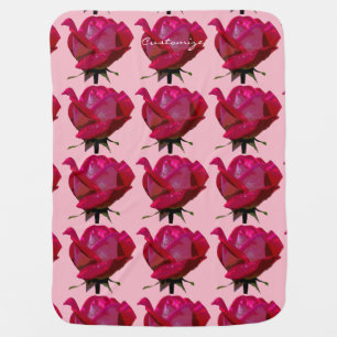 red roses Thunder_Cove pink Baby Blanket