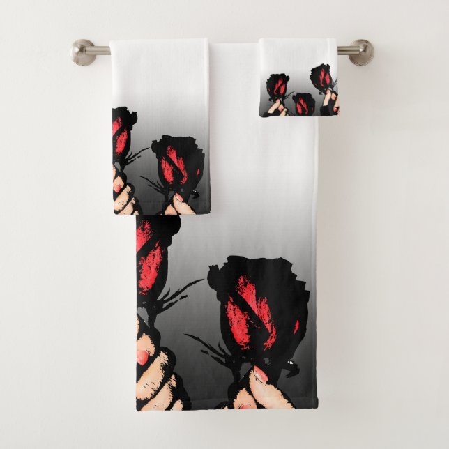Red Roses Towel Set (Insitu)