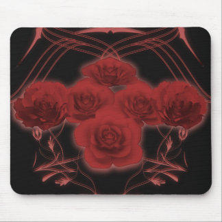 Red Roses & Tribal Patterns - Mousepad