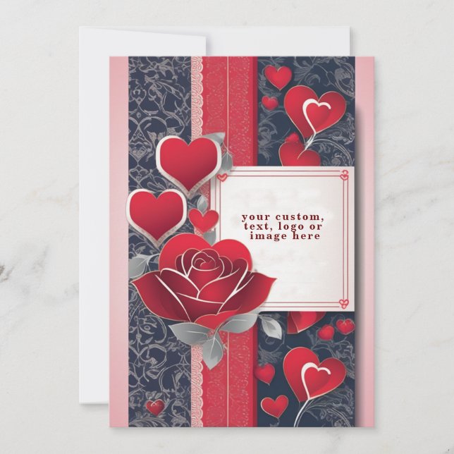Red Roses Valentine Card - Personalized Romantic (Front)
