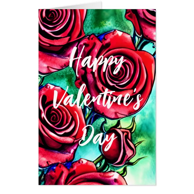 Red Roses Valentine's Day Love to My Wife Card (Front)