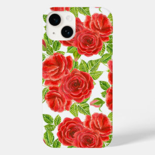 Red roses watercolor seamless pattern Case-Mate iPhone 14 case