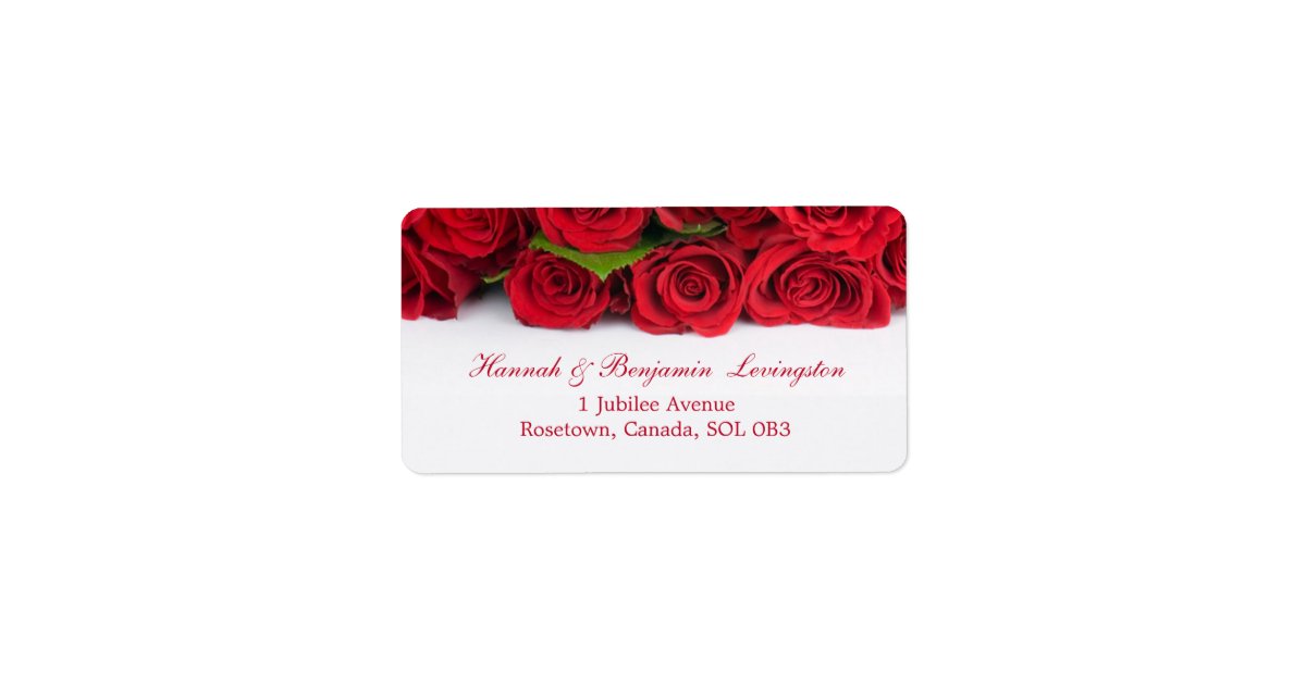 Red roses Wedding Anniversary Label | Zazzle