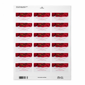 Red roses Wedding Anniversary Label | Zazzle