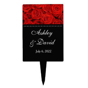 Red Roses Wedding Cake Topper
