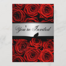 Red Roses Wedding Custom Invitations