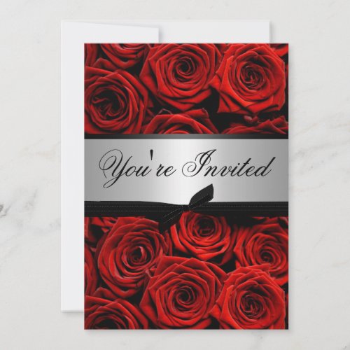 Red Roses Wedding Custom Invitations