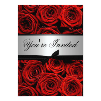 Red Roses Wedding Custom Invitations