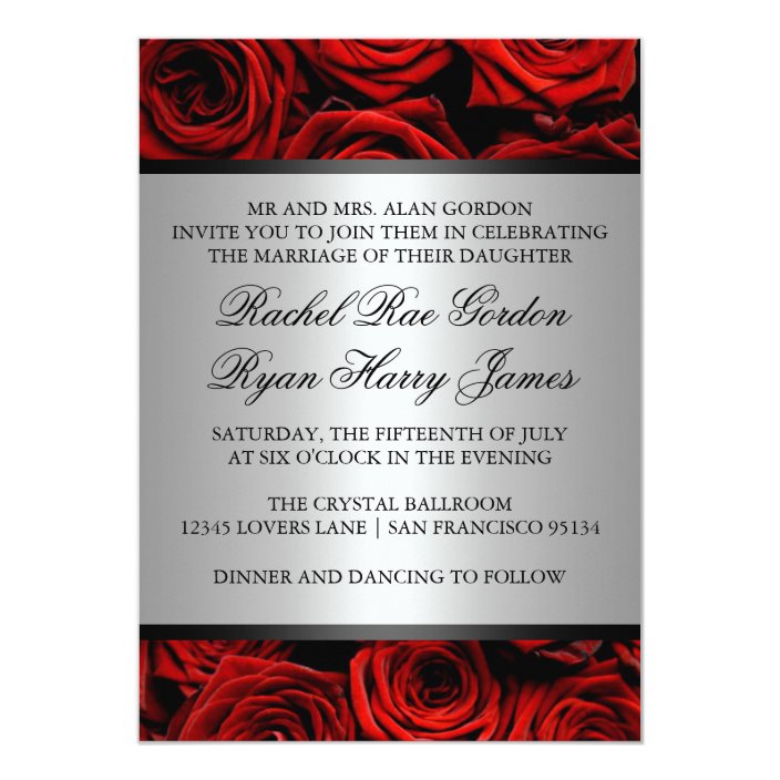 Zazzle Wedding Invitations
 Red Roses Wedding Custom Invitations