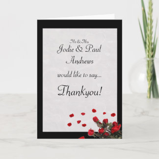 Red Roses Wedding - Engagement Thankyou Thank You Card