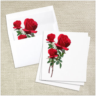 Red Roses Wedding Envelope Liner