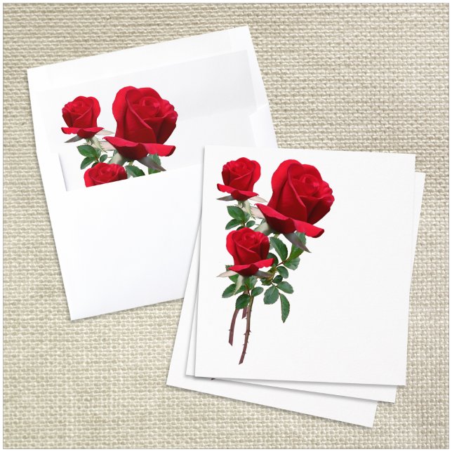 Red Roses Wedding Envelope Liner (Creator Uploaded)