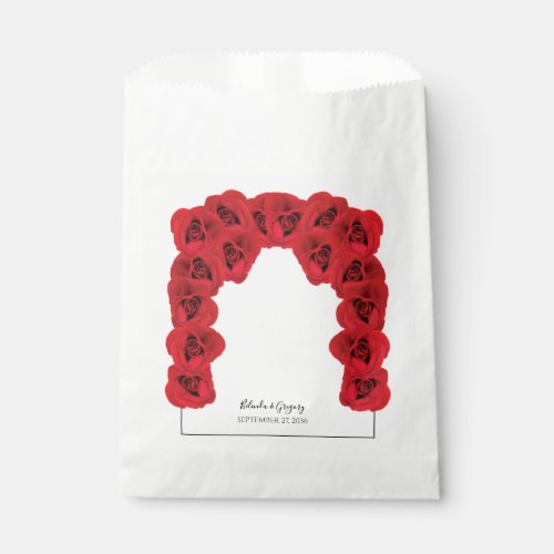 Red Roses Wedding  Favor Bag