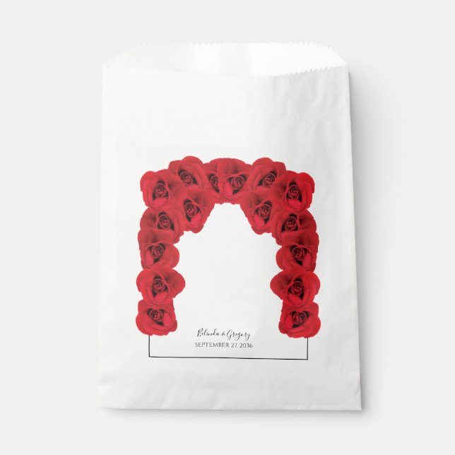 Red Roses Wedding  Favor Bag (Front)