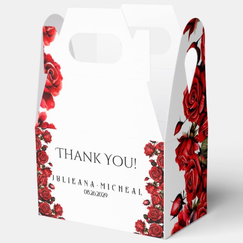 Red Roses wedding  Favor Boxes