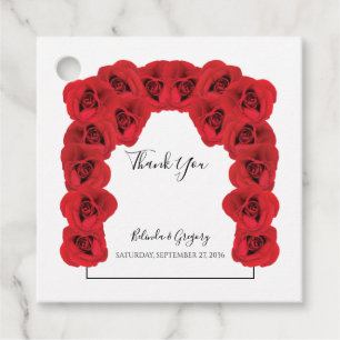 Red Roses Wedding Gift Favor Tags