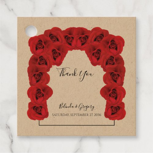 Red Roses Wedding Gift Favor Tags