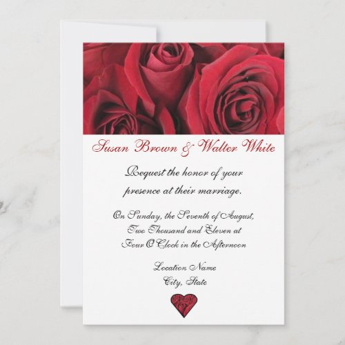 Red Roses Wedding Invitation