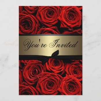 Red Roses Wedding Invitation by party_depot at Zazzle