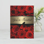 Red Roses Wedding Invitation (Standing Front)