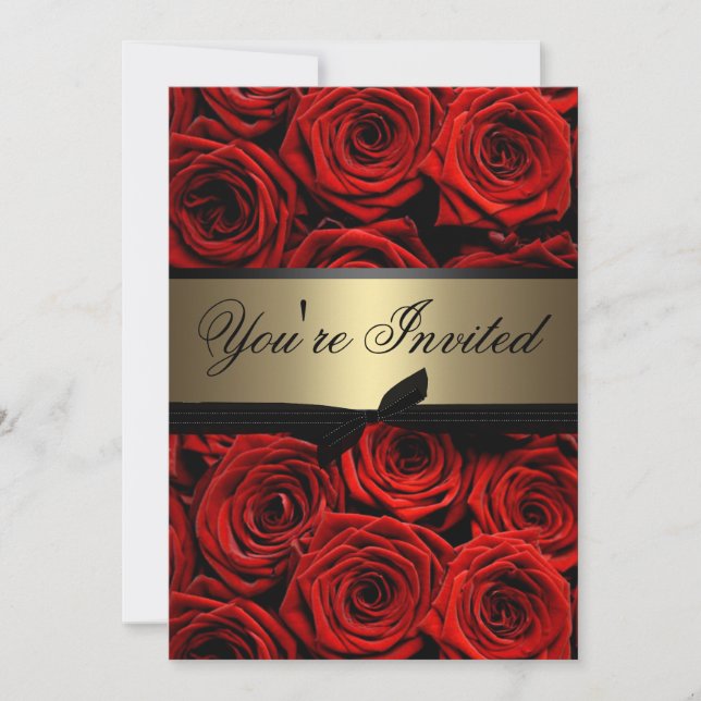 Red Roses Wedding Invitation (Front)
