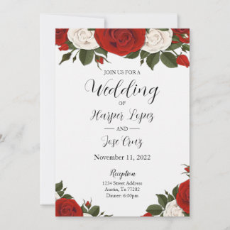 Red Roses Wedding Invitation