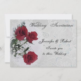 Red Roses  Wedding  Invitation