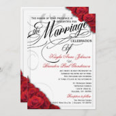 Red Roses Wedding Invitation changeable background (Front/Back)