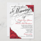 Red Roses Wedding Invitation changeable background