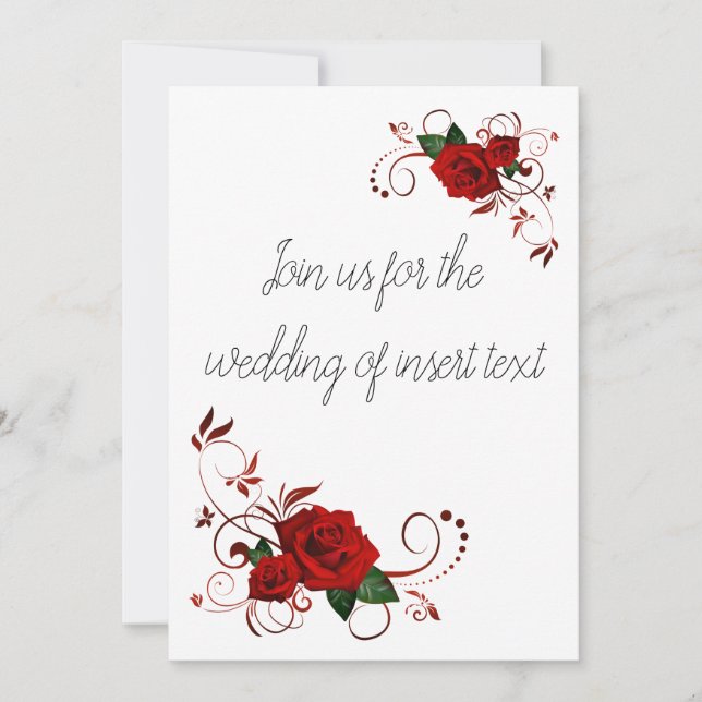 Red Roses Wedding INVITATIONS (Front)
