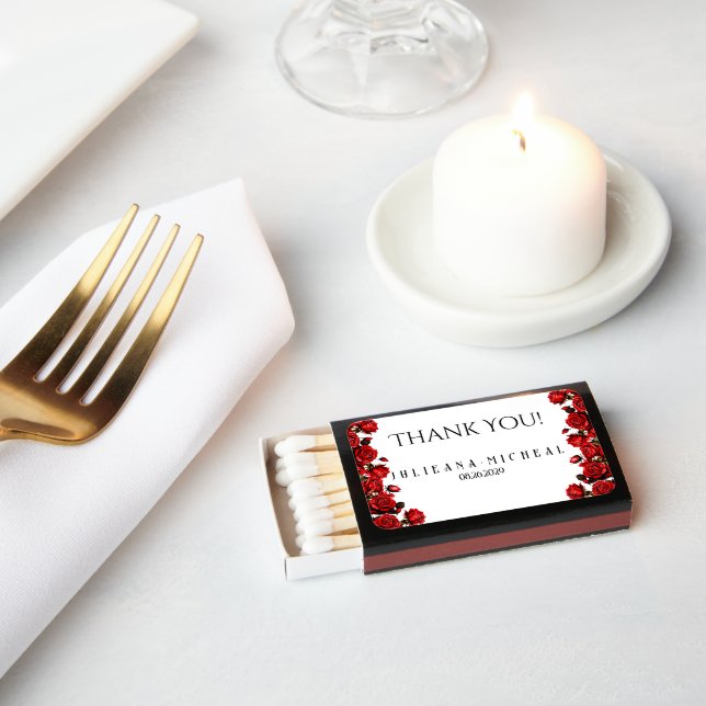 Red Roses wedding  Matchboxes (Insitu)