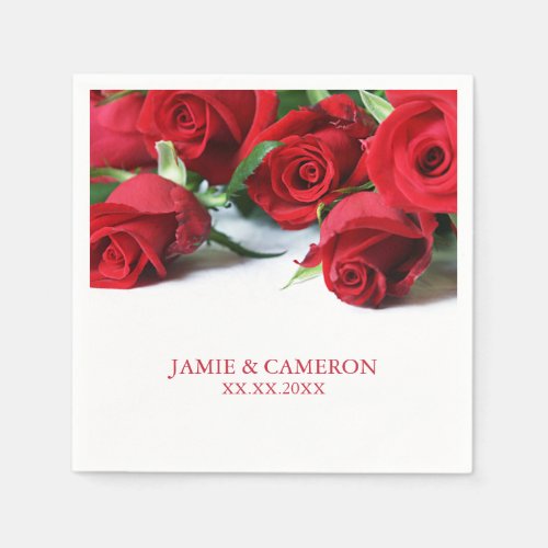 Red Roses Wedding Napkin