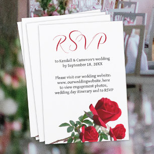 Red Roses Wedding Online RSVP Reply Cards