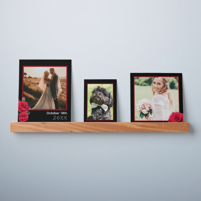 Red Roses Wedding Photos Display Picture Ledge (Wall)