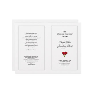 Red Roses Wedding Program Template