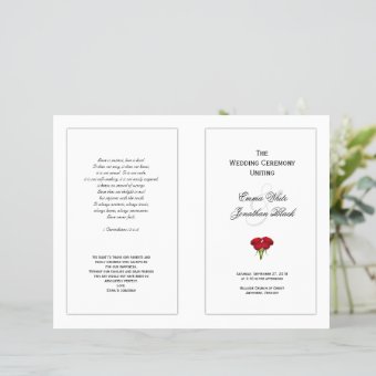 Red Roses Wedding Program Template | Zazzle